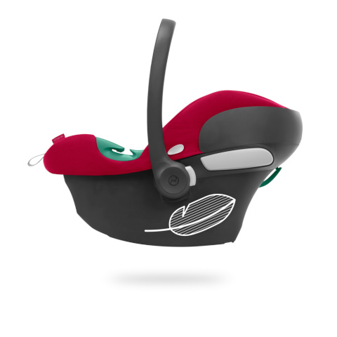 Cybex Aton B2 i-Size mit Feder-Logo um das geringe Gewicht hervor zu heben Cybex Aton B2 i-Size Seitenansicht