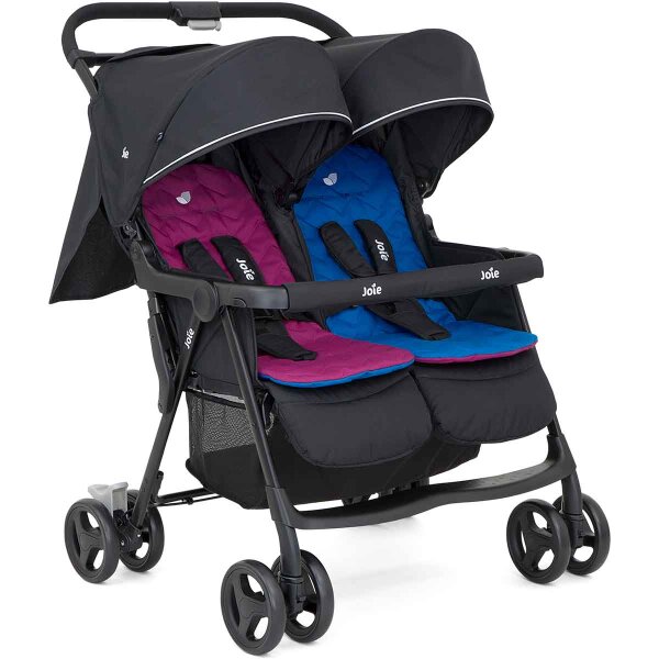 Joie Aire Twin Zwillingsbuggy inkl. Regenverdeck Rosy & Sea