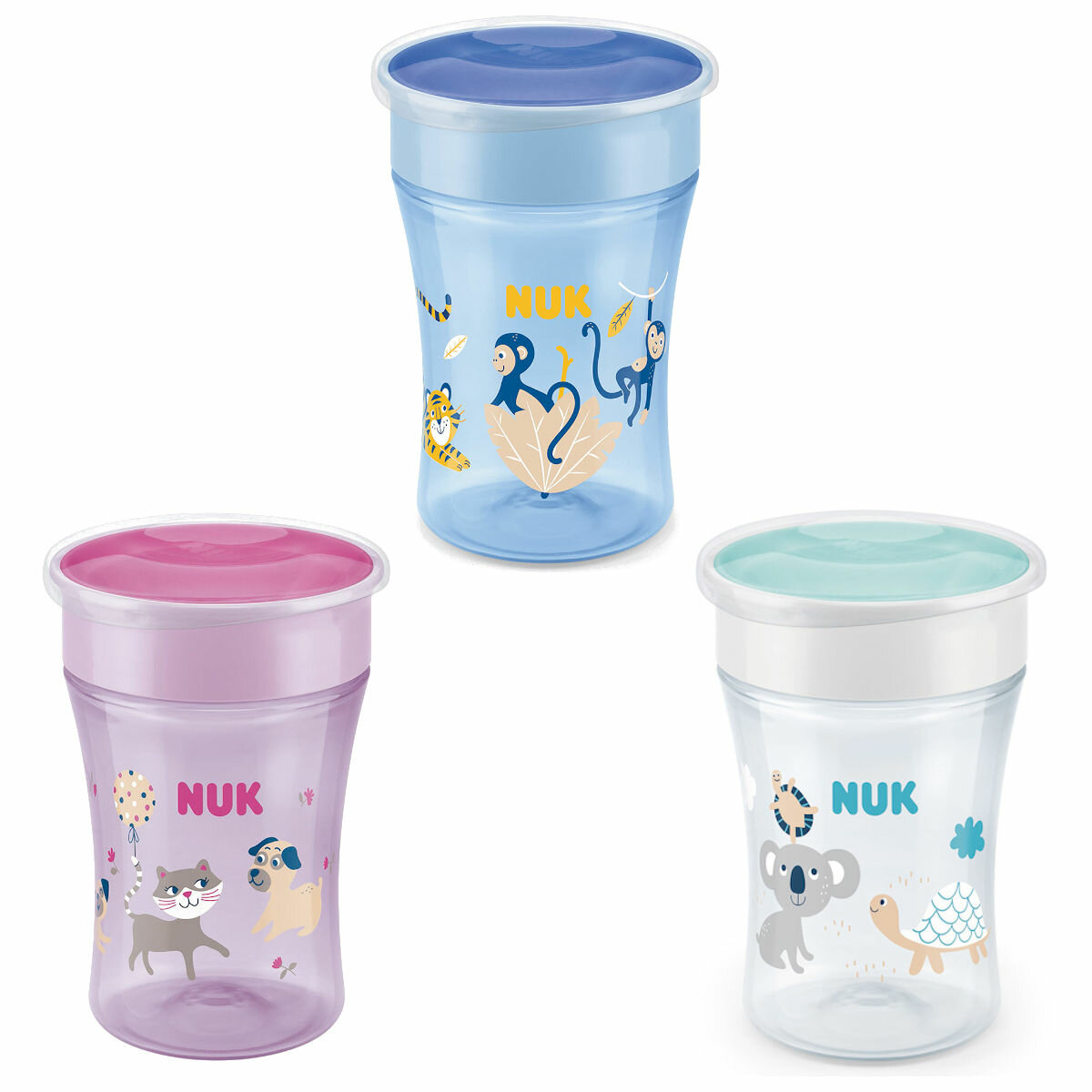 Farben NUK Evolution Magic Cup mit Schutzdeckel in div 