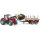 Bruder 02046 Traktor Massey Ferguson 7480 mit Frontlader und Holztransportanhänger