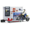Bruder 62102 bworld Motorradwerkstatt Scrambler Ducati Full Throttle