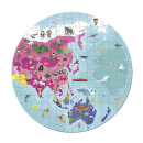 Janod Puzzlekoffer Weltkarte 208 Teile Beidseitig "Unser Planet"