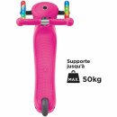 Authentic Sports Globber Primo Lights Kinderscooter Roller mit Leuchtrollen Neon Pink