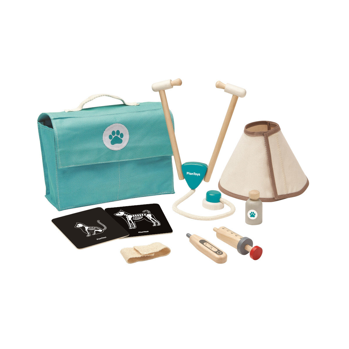 PlanToys Holzspielzeug Tierarzt-Tasche Set