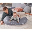 Theraline - Das Original Stillkissen 1,90 cm inkl. Bezug Feinstrick Nebelblau