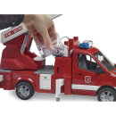 Bruder 02673 MB Sprinter Feuerwehr mit Drehleiter, Wasserpumpe und Light & Sound Modul