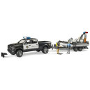 Bruder 02507 RAM 2500 Polizei Pickup mit Anhänger und Boot