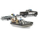 Bruder 02507 RAM 2500 Polizei Pickup mit Anhänger und Boot