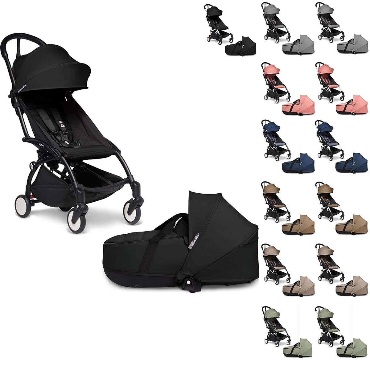 BABYZEN Kinderwagen Komplettset YOYO Liegewanne und 6