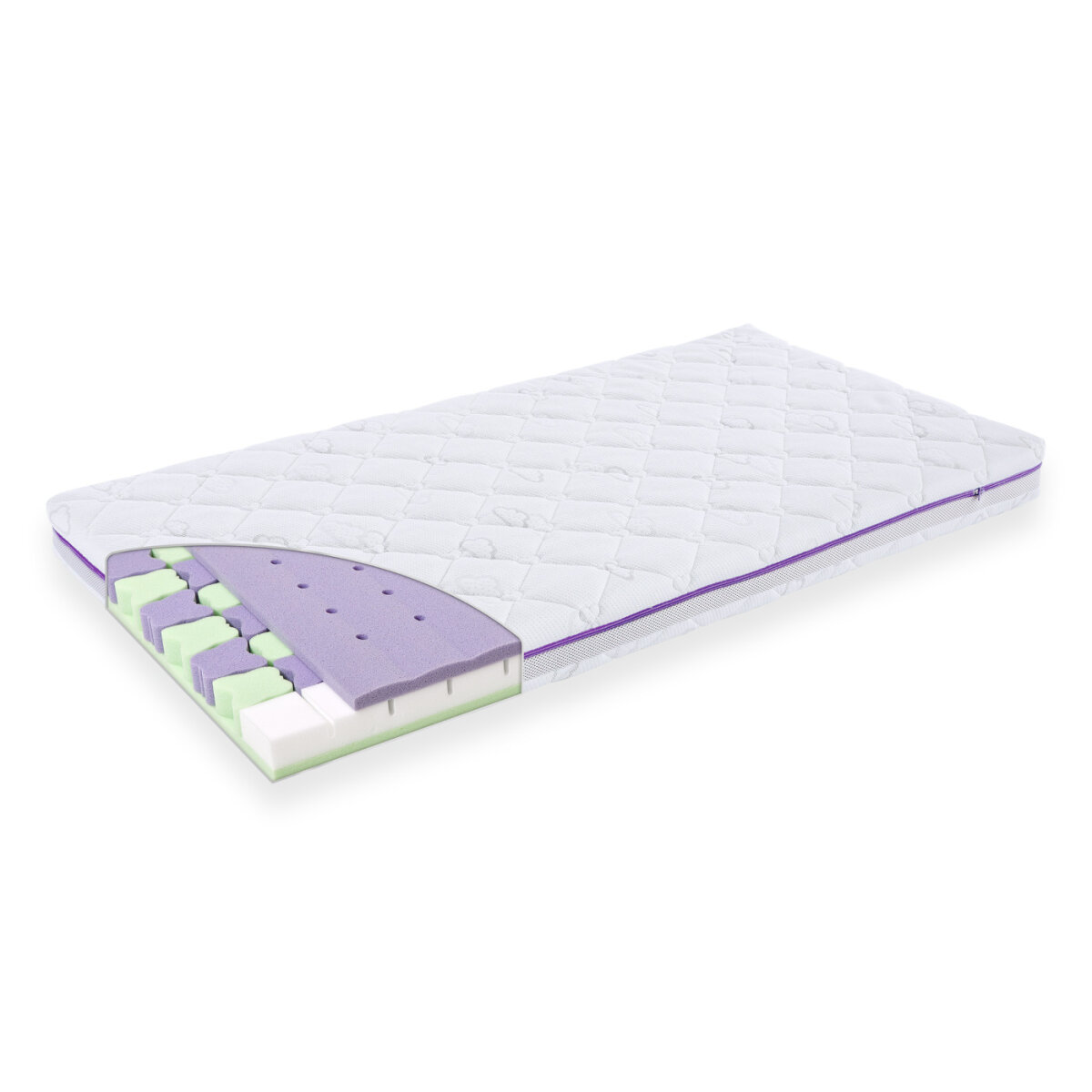 Träumeland Gitterbettmatratze Premium Butterfly 60x120 cm Weiß