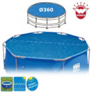 Happy People Solarcover für Stahlrahmenpool Blau 360cm