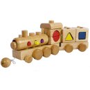 Bieco 23-001668 Holz- Lokomotive mit Bauklötzen