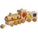 Bieco 23-001668 Holz- Lokomotive mit Bauklötzen