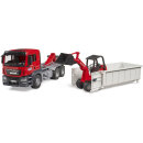 Bruder 03767 MAN TGS LKW mit Abrollcontainer und Schäffer Hoflader 2630