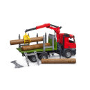 Bruder MB Arocs Holztransport-LKW mit Ladekran, Greifer + 3 Baumstämme