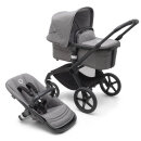 Bugaboo Kinderwagen Fox 5 Schwarz - Grau Meliert Grey Melange
