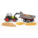 Bruder Claas Nectis 267 F mit Frontlader und Bordwandanhänger