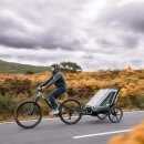 ABC Design Fahrradanhänger Tour mit 2 Komfortsitzen & Lufträdern Olive