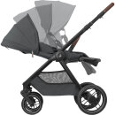Maxi Cosi Kinderwagen Oxford + Twillic Graphite (Dark Frame + Brown Leather)