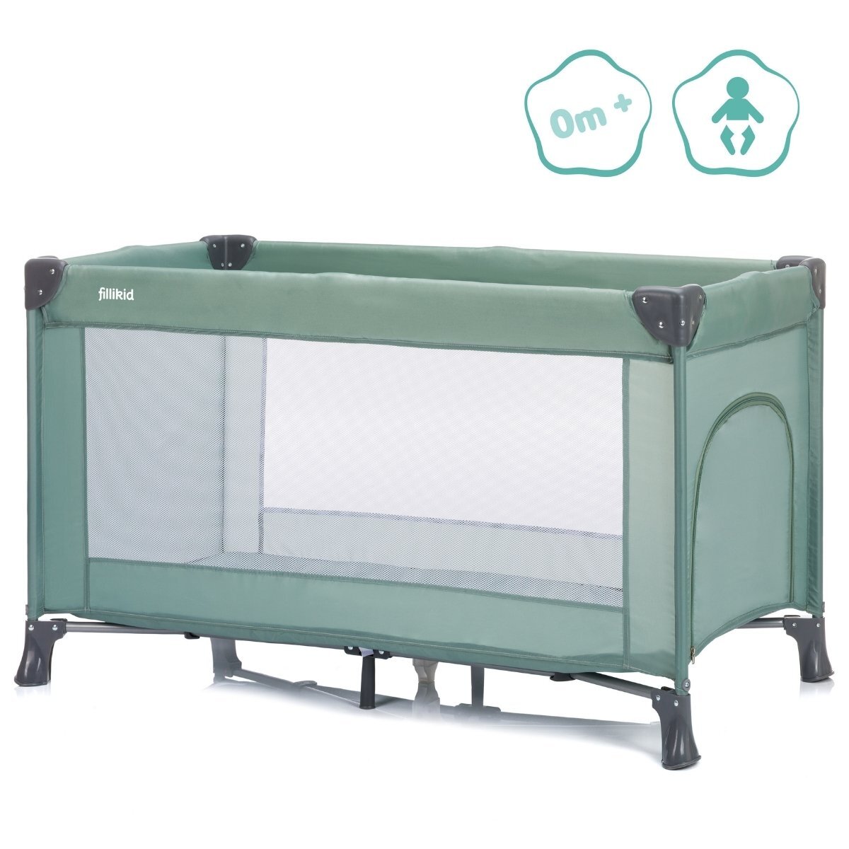 Fillikid Unisex Baby Gruen Reisebett Valencia - Image 3