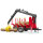 Bruder 02252 Rückeanhänger mit Ladekran, 4 Baumstämmen und Holzgreifer