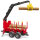 Bruder 02252 Rückeanhänger mit Ladekran, 4 Baumstämmen und Holzgreifer