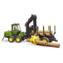 Bruder 02133 John Deere 1210E Rückezug mit 4 Baumstämmen + Holzgreifer