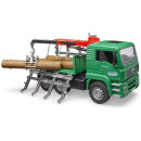 Bruder 02769 MAN TGA Holztransport LKW mit Ladekran und 3 Baumstämmen