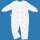 Odenwälder Jersey- Schlafoverall Hopsi - Sterne weiss-blau - 86/92