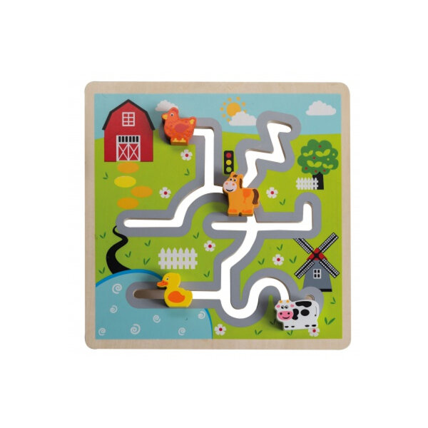 Jouéco Labyrinth-Puzzle Bauernhof Motiv Tiere