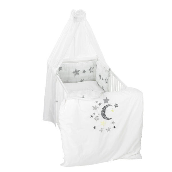 Alvi Bettset Stickerei 100x135cm grau